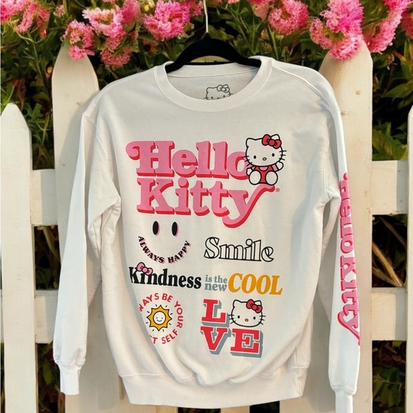 Hello Kitty White Graphic Print Crewneck Sweatshirt. Size XS. Great Condition. - Picture 2 of 6